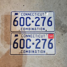 Connecticut Combination License Plates PAIR # 60C 276