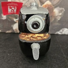 Place And Time AIR FRYER Ornament - Glass Glitter - Retro Holiday Novelty Christ