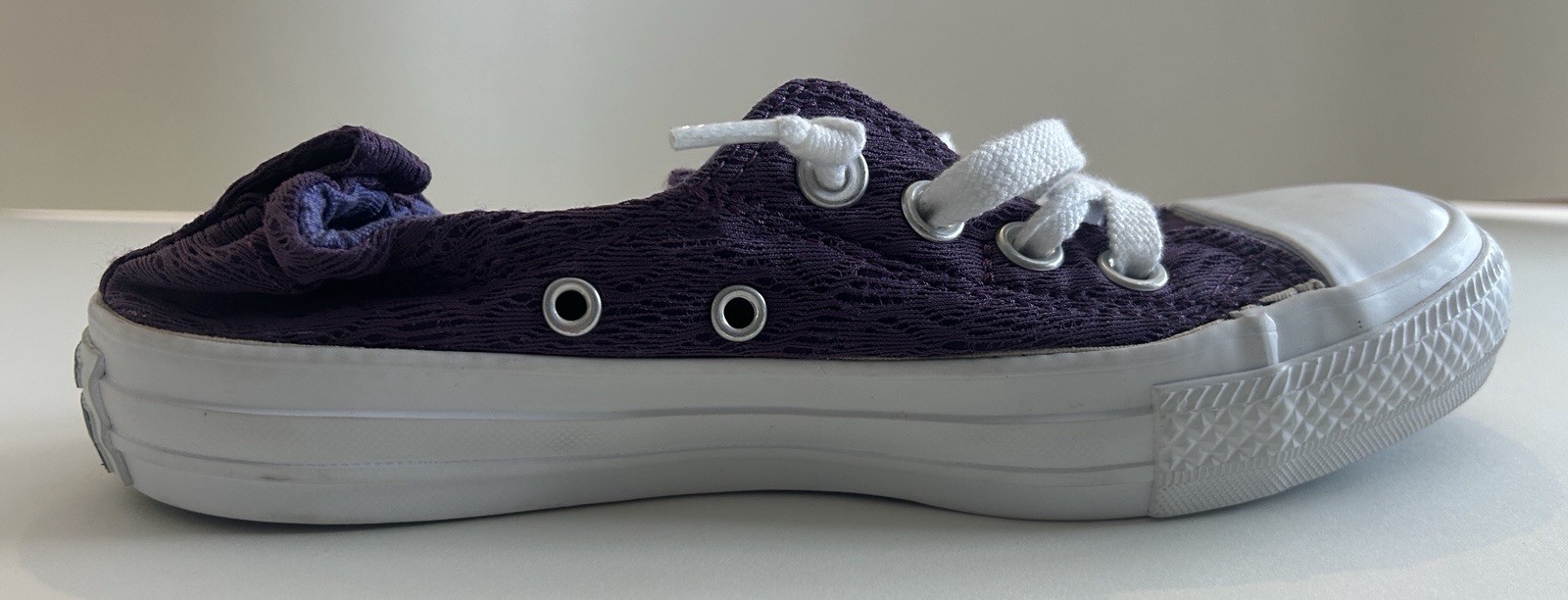 NEW Converse All Star Purple Lace Detail Slip on Sneakers  Girls Size 3  thumbnail 6