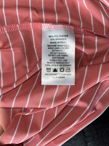 Footjoy Men’s Peach/ White striped Short sleeve golf polo 2XL new With tags - Picture 6 of 7