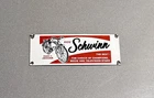 VINTAGE 12” SCHWINN BICYCLE PORCELAIN SIGN CAR GAS OIL MOTORCYCLE
