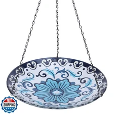 MUMTOP Hanging Bird Bath - Bird Baths for Outdoors, 12 Inch Glass