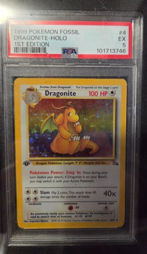 Dragonite 4/62 Fossil Holo psa 5 fossil set