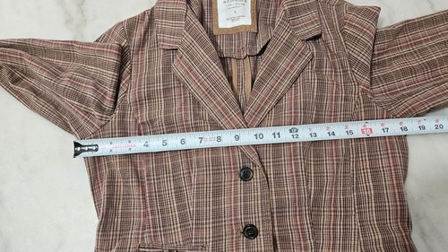 Sonoma Multicolour Academia Plaid Long Sleeve Mid-Length Women's Blazer Jacket S - Picture 6 of 16
