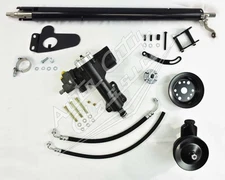 1957 Chevrolet power steering kit side mount add shortened column jacket