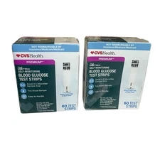 NEW 2x CVS Blood Glucose Test Strips True Metrix 60 ct each EXP 04/2026