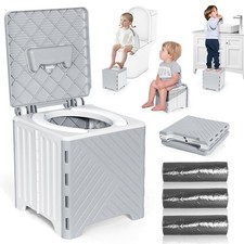 Orzbow Portable Potty Training Toilet, Travel Seat for White Grey
