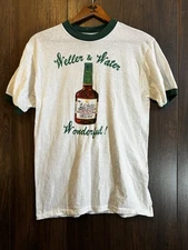 VTG 80s W. L. Weller Kentucky Bourbon Whiskey Promotional Ringer T Shirt Pappy