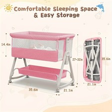 Newborn necessities, baby shower gifts, 3-in-1 Baby Bassinet Bedside Bed