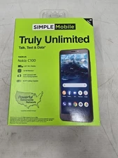 🔴Nokia C100, 32GB, Black - Prepaid Smartphone  Simple Mobile 