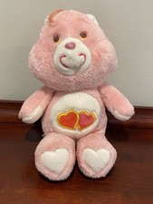 Vintage Care Bear Kenner 1983 Love-A-Lot Bear 13" Pink Plush Heart Belly Patch