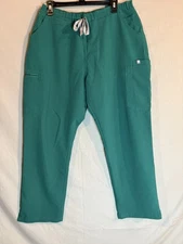 FIGS High Waisted Yola Skinny Scrub Pants Womens Large Petite Green