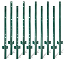 Metal Fence Posts – 3/4/5/6/7 ft, 6/8/12 pcs, Heavy-Duty U-Channel,Powder-Coated