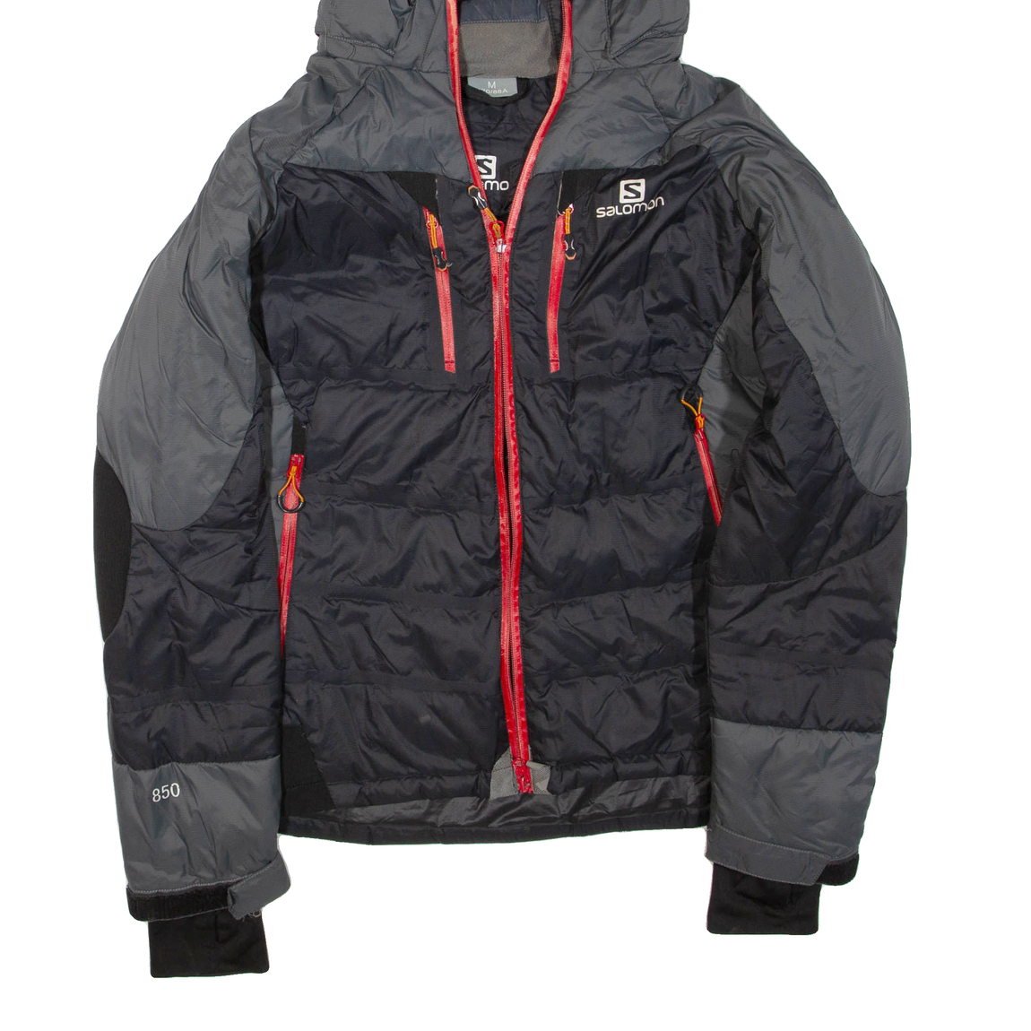 SALOMON Giubbotto Uomo Puffer Grigio con Cappuccio M