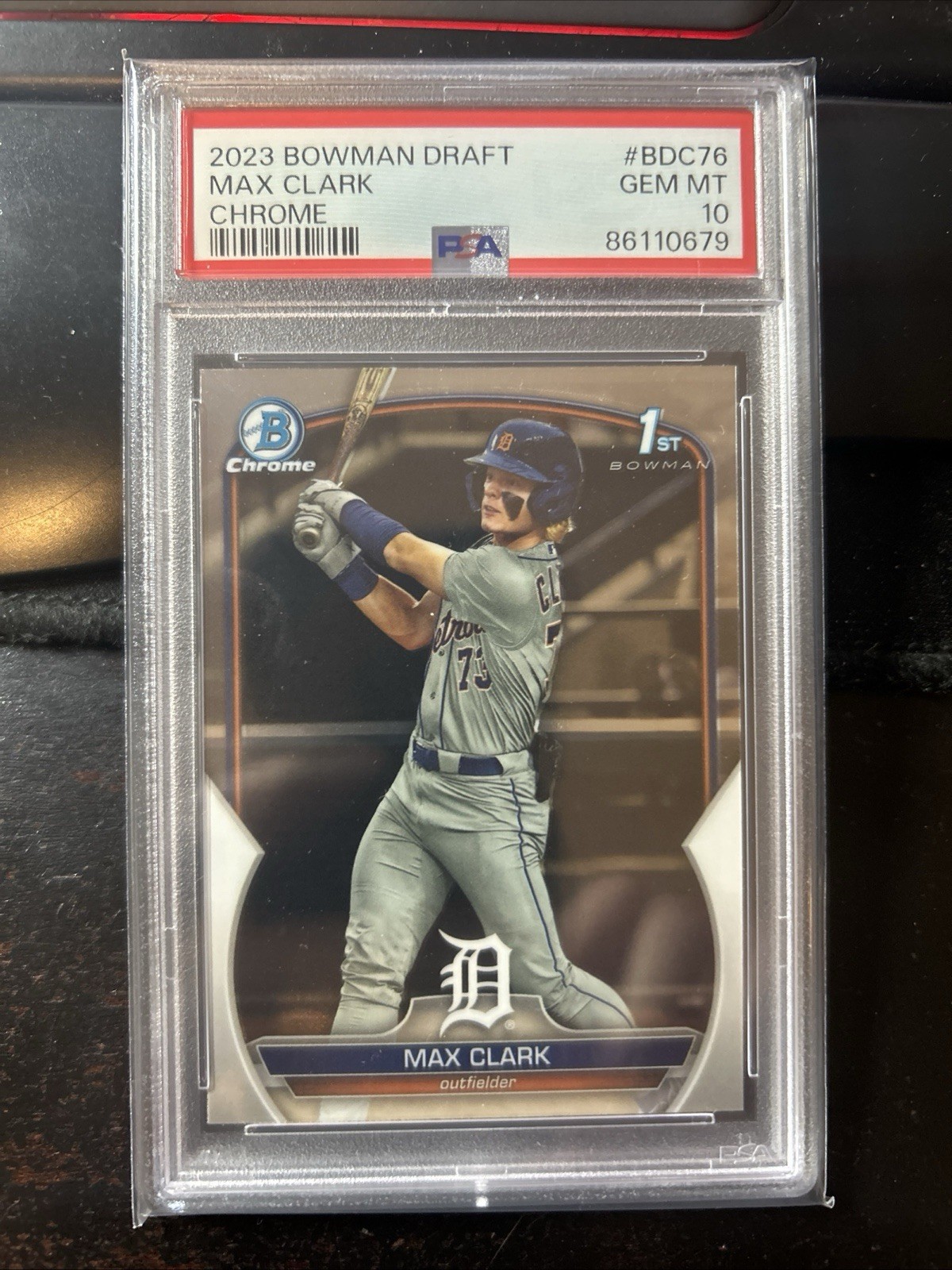 PSA 10 MAX CLARK 1st 2023 Bowman Chrome Draft TIGERS Rookie Card RC GEM MINT E