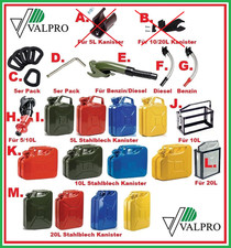 VALPRO Stahlblech Kraftstoffkanister 5L 10L 20L Ausgießstutzen Halterung Splint