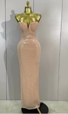 Mandy Elegant Sequin Strapless Bodycon Long Evening Dress