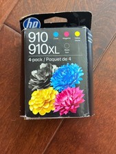 New HP 910 910XL Ink Cartridges 4-Pack Black Cyan Magenta Yellow EXP 10/2027