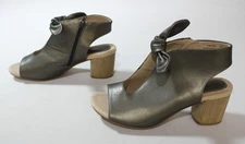 Good Choice Women's Kimora Bow Block Heel Open Toe Bootie AC2 Pewter US:10