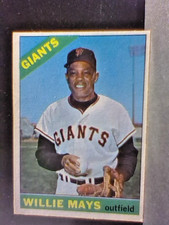 1966 Topps - #1 Willie Mays HOF EX/NM w/inked out HR total on back of  card