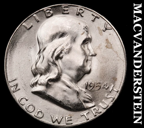 1954-S Silver Franklin Half Dollar - Choice Gem Brilliant Unc++++  #i1031