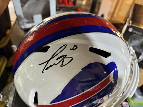 Terrell Bernard Signed Buffalo Bills Full Size Replica Speed Helmet TSE COA - Picture 2 of 6