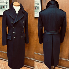 Men Black Wool Overcoats with Belt Outdoor Formal Business Men Winter Coats