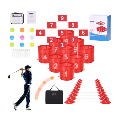 VEVOR Backyard Golf Game 9 Hole Portable Outdoor Golf Bucket Game for Kids