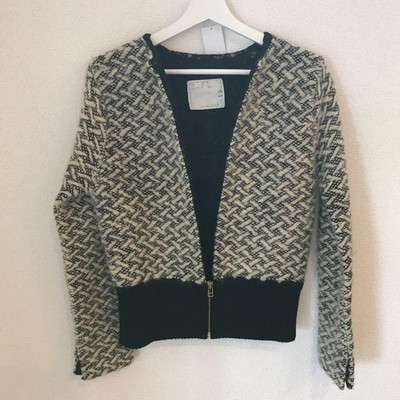 sacai 100% Wolle Jacke Outer Style Strickjacke Damen Langarm Größe 38 / M Geb...