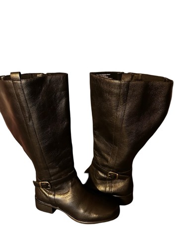 Comfortview Donna Tall Calf Leather Black Boots Size 8.5W EUC! - Picture 9 of 16