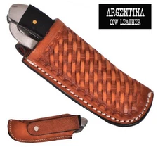 Showman Argentina Cow Leather Knife Sheath w/ Basket Weave Tooling