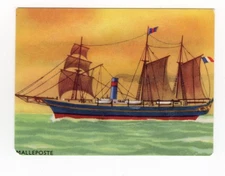 Granose Shipping card. French Steam & Sail ship, “Malleposte"