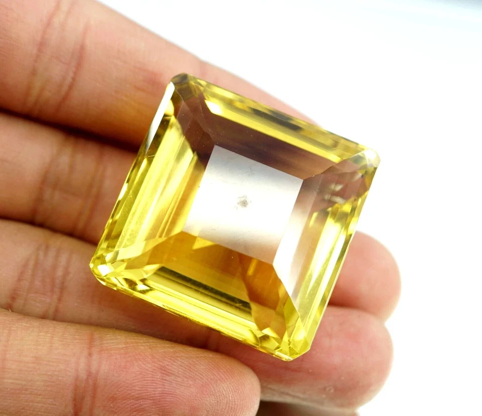 Natural Certified 143 Ct Radiant Cut Yellow Citrine Brazilian Loose Gemstone - Image 3 of 4