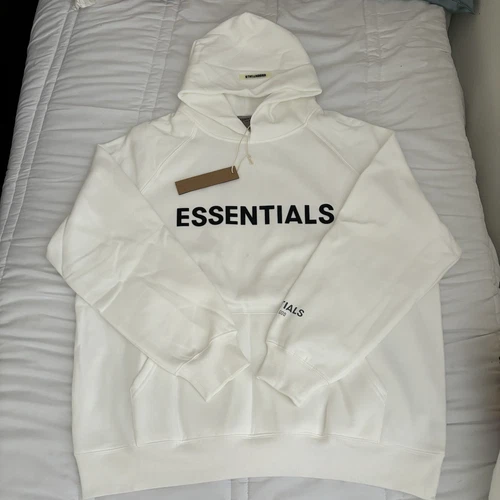 Felpa con cappuccio Essentials Fear Of God SS21 bianca taglia media