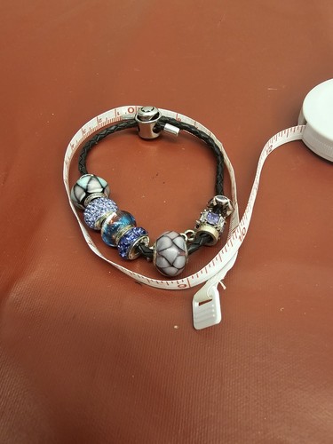 PERSONA Green Dbl. Wrap Braided Leather & 925 Charm Bracelet +9 Persona Charms! - Picture 2 of 9