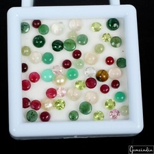 21.80 Cst/55 Pcs Natural Multi-Color Mix Multi-Gems Round 3-5mm Gems For Jewelry