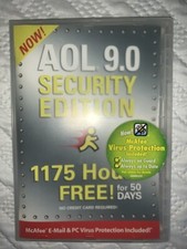 AOL 9.0 CD Security Edition with McAfee Excellent Condition RARE 