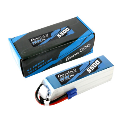 Gens Ace 22.2V 60C 5500mAh 6S Lipo Battery EC5 Plug For MIKADO LOGO500 GAUI X5