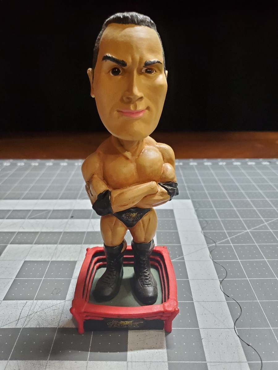 WWF Rumble Heads The Rock Dwayne Johnson Bobble Head Collector's
