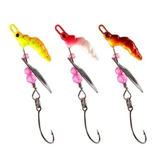 2Pcs Fishing Spinnerbaits Shrimp Jig Head Hooks Weighted with Spinner Blades