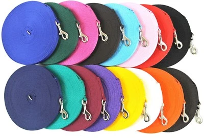 Dog Lead Puppy Training Leash 5ft - 100ft Long 13mm Obedience Recall 19 Colours