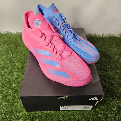 ADIZERO スパイクシューズ 青/ピンク Adidas Adizero Snack Attack Size 11.5 Football Cleats Pink Blue
