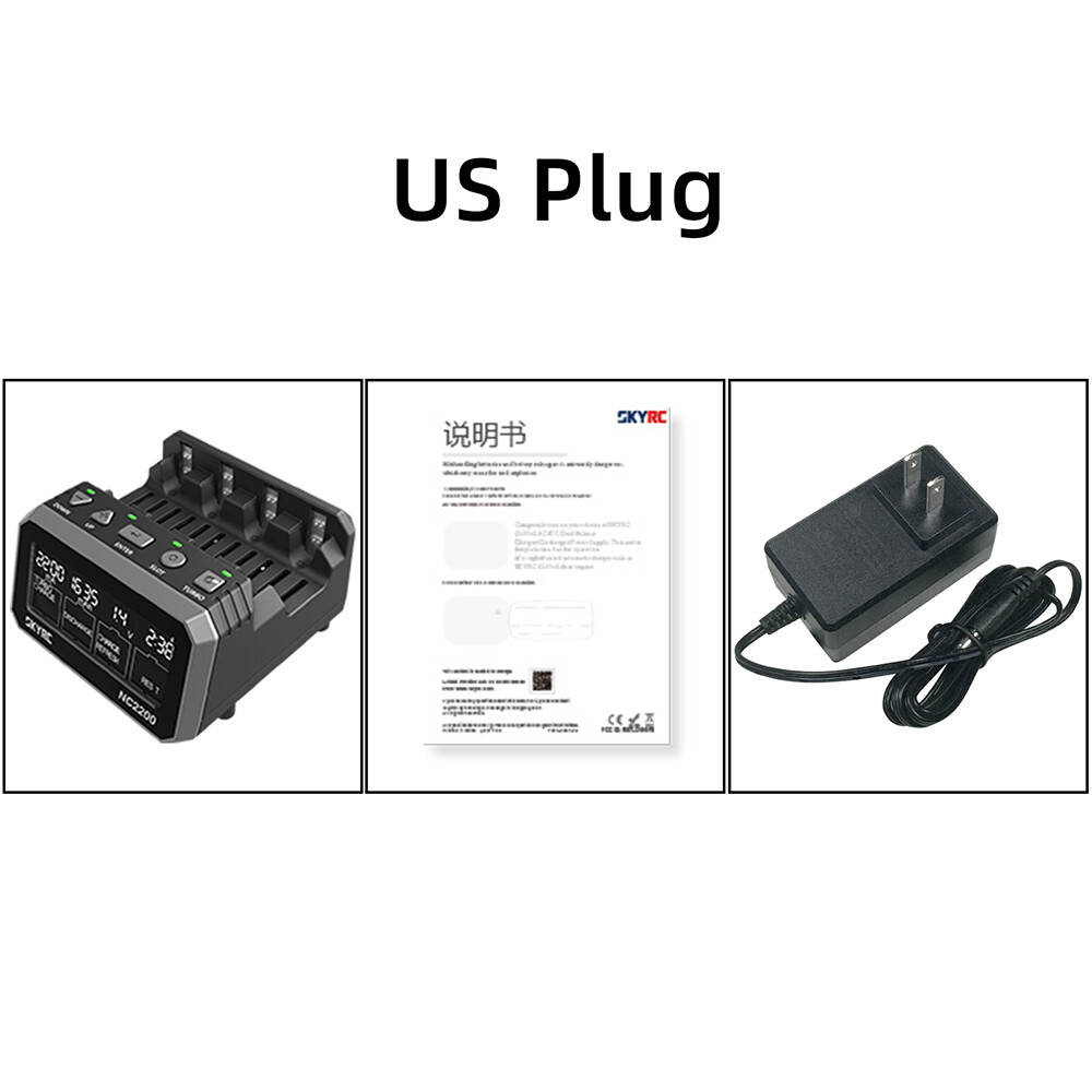 SKYRC NC2200 Caricabatterie Analizzatore Per AA AAA NiMH NiCd - 4 Slot Indipendenti Con Schermo VA - 5