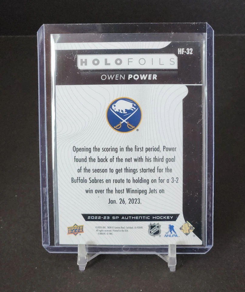 2022-23 Upper Deck SP Authentic Holofoils Rookie Owen Power  #HF-32 - Image 2 of 2