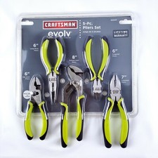 Craftsman 5 Piece Pliers Set Diagonal Linesman Long Nose Slip Joint Groove Joint Craftsman 5 Piece Pliers Set Diagonal Linesman Long Nose Slip Joint Groove Joint