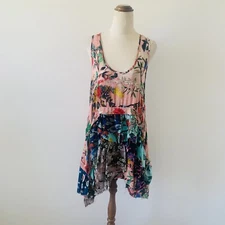 M.A Dainty Silk Tunic Top Size 10 BNWT Sleeveless Colourful Lightweight