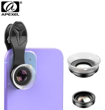 APEXEL  2In1 Clip-On 12X Macro Lens With 24X Super Macro Lens For iPhone Android