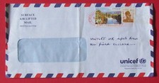 India Postage Stamps  on envelop UNICEF