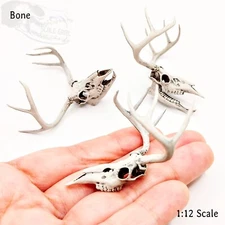 White Tail Deer Skull 1:12 Scale Artisan Diorama Dollhouse Miniature Models