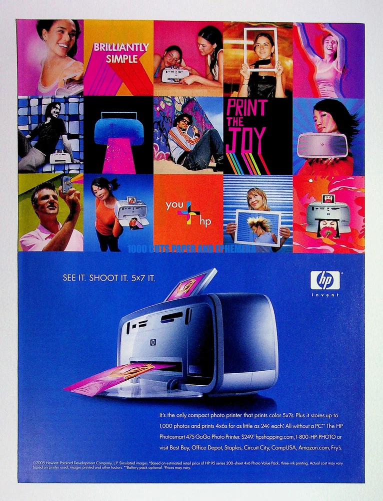HP Photosmart 475 Photo Printer 2006 Trade Print Magazine Ad Poster ADVERT